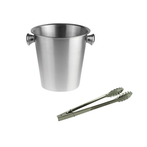 Combo Deal: 4 Litre Ice Bucket & 12" Stainless Steel Tong